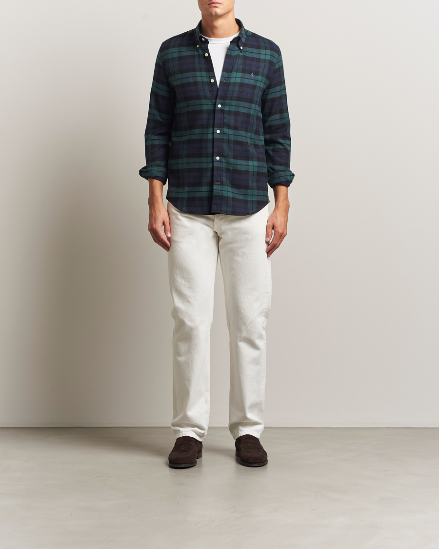 Herre | Skjorter | Morris | Soft Twill Tartan Shirt Navy