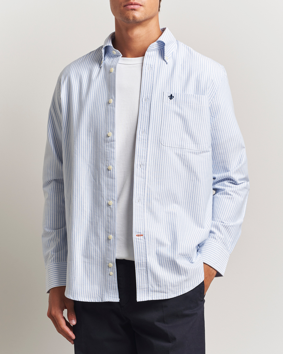 Herre | Skjorter | Morris | Club Oxford Striped Pocket Shirt Blue