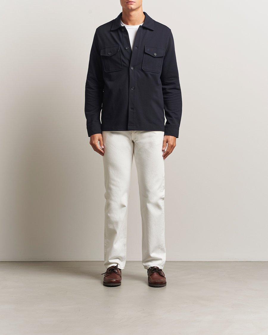 Herre | Skjorter | Morris | Andrew Jersey Overshirt Old Blue