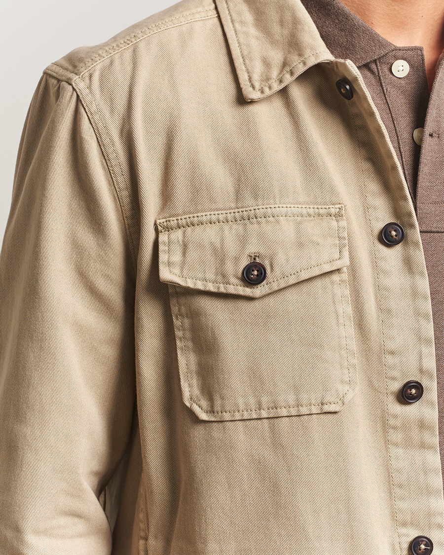 Herre | Skjorter | Morris | Alain Twill Shirt Jacket Khaki