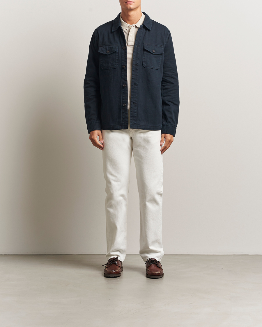 Herre | Skjorter | Morris | Alain Twill Shirt Jacket Old Blue