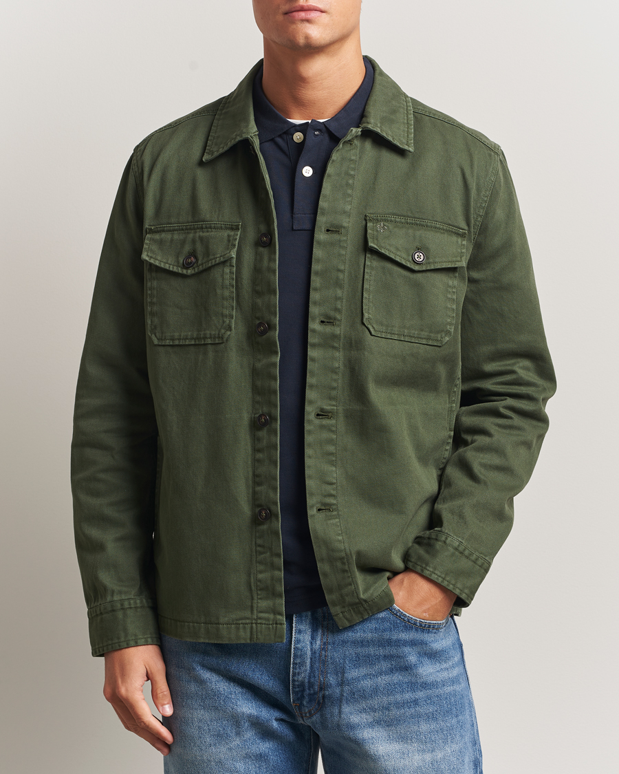 Herre | Skjorter | Morris | Alain Twill Shirt Jacket Olive