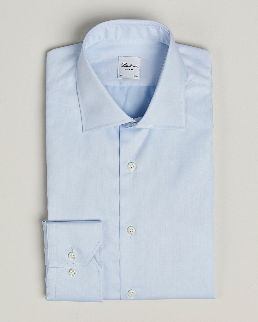 Herre | Skjorter | Stenströms | Regular Fit Cotton Twill Shirt Blue