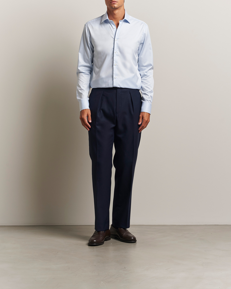 Herre | Skjorter | Stenströms | Regular Fit Cotton Twill Shirt Blue