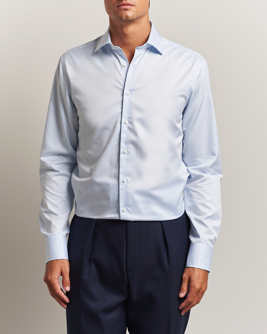 Herre | Skjorter | Stenströms | Regular Fit Cotton Twill Shirt Blue