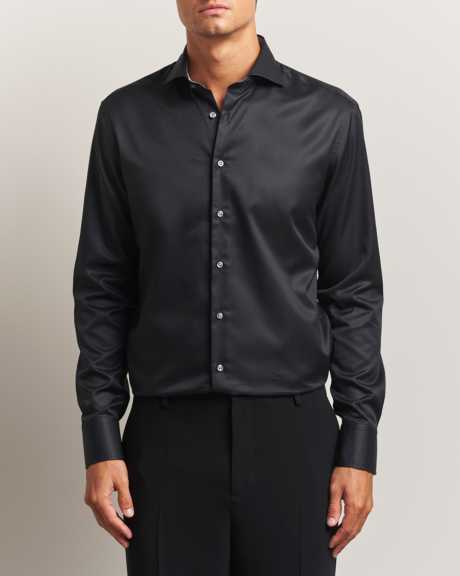 Herre | Skjorter | Stenströms | Regular Fit Contrast Shirt Black