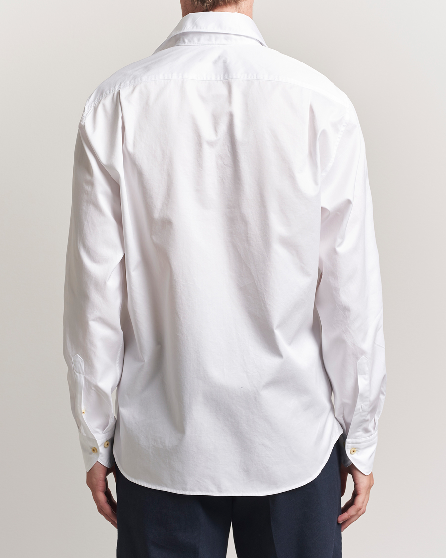 Herre | Skjorter | Stenströms | Regular Fit Washed Cotton Plain Shirt White