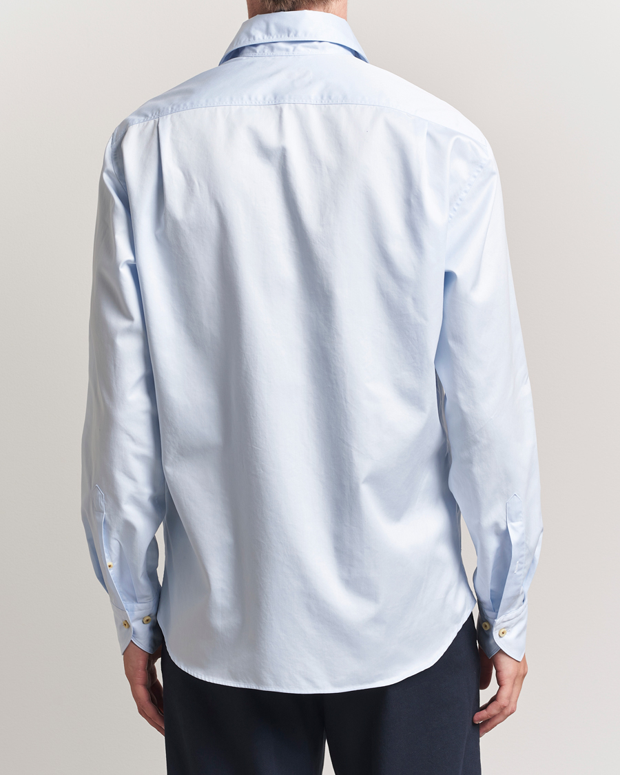 Herre | Skjorter | Stenströms | Regular Fit Washed Cotton Plain Shirt Light Blue