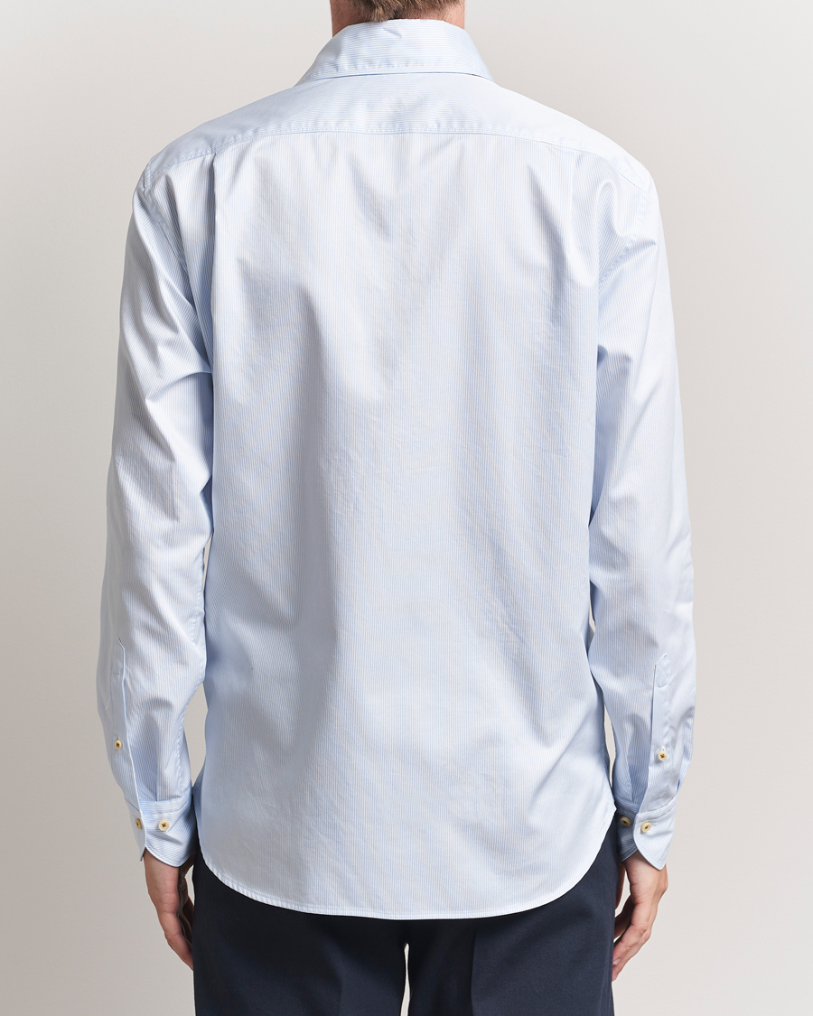Herre | Skjorter | Stenströms | Regular Fit Pinstriped Casual Shirt Light Blue