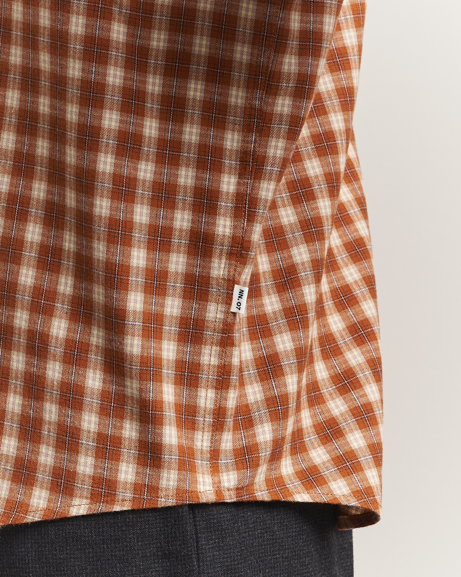 Herre | Skjorter | NN07 | Deon Flannel Checked Shirt Light Brown