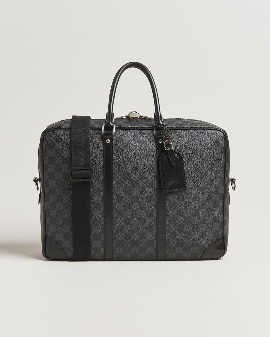 Herre | Pre-Owned & Vintage Bags | Louis Vuitton Pre-Owned | Porte Document Voyager Damier Graphite