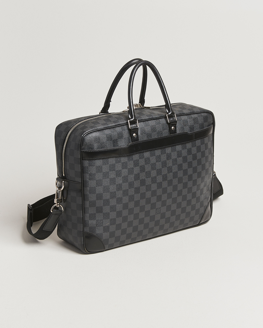 Herre | Pre-Owned & Vintage Bags | Louis Vuitton Pre-Owned | Porte Document Voyager Damier Graphite