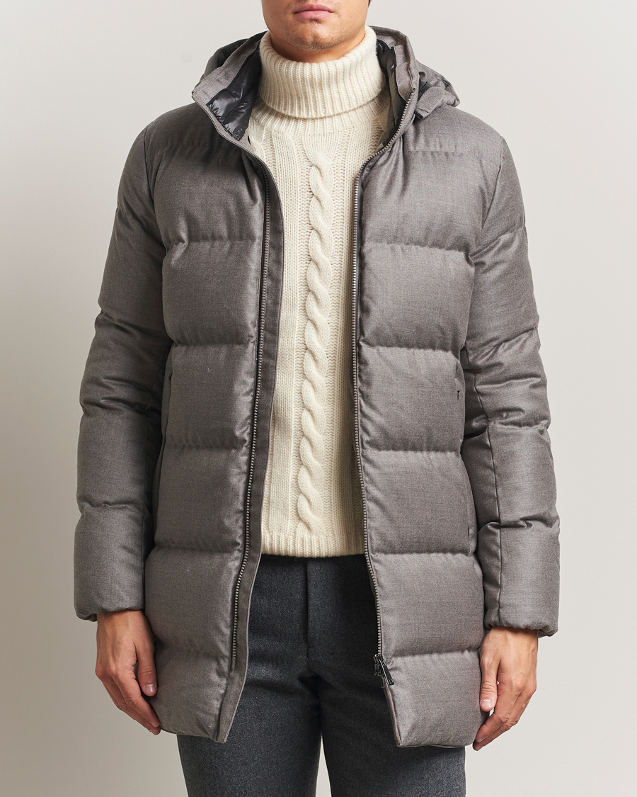 Herre | Jakker | UBR | Concorde Wool Parka Savile Sand Melange