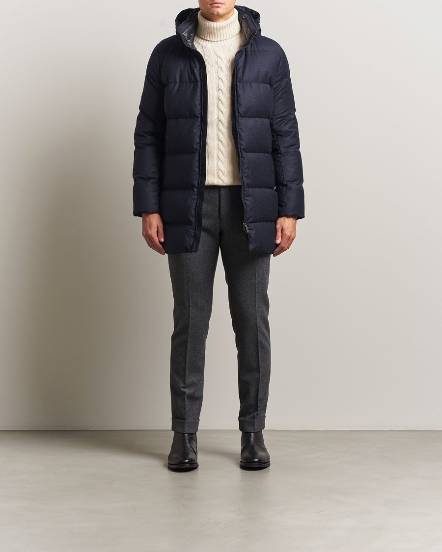 Herre | Jakker | UBR | Concorde Wool Parka Savile Dark Navy Melange