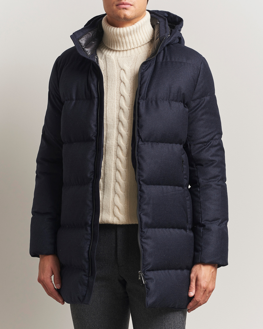 Herre | Jakker | UBR | Concorde Wool Parka Savile Dark Navy Melange