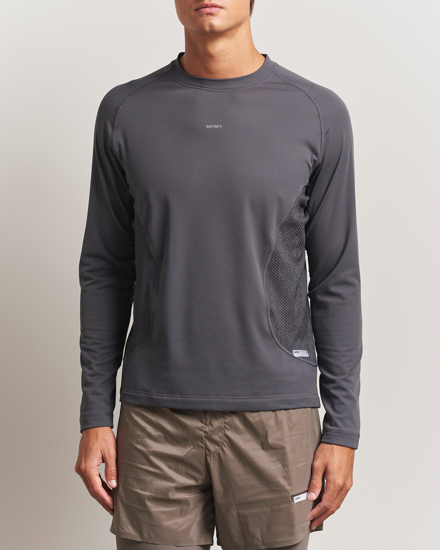 Herre | T-Shirts | Satisfy | FuzzFleece Octa Long Sleeve T-Shirt Phantom