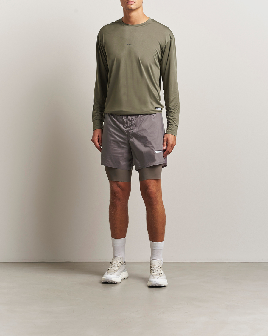 Herre | T-Shirts | Satisfy | AuraLite Long Sleeve T-Shirt Dusty Olive