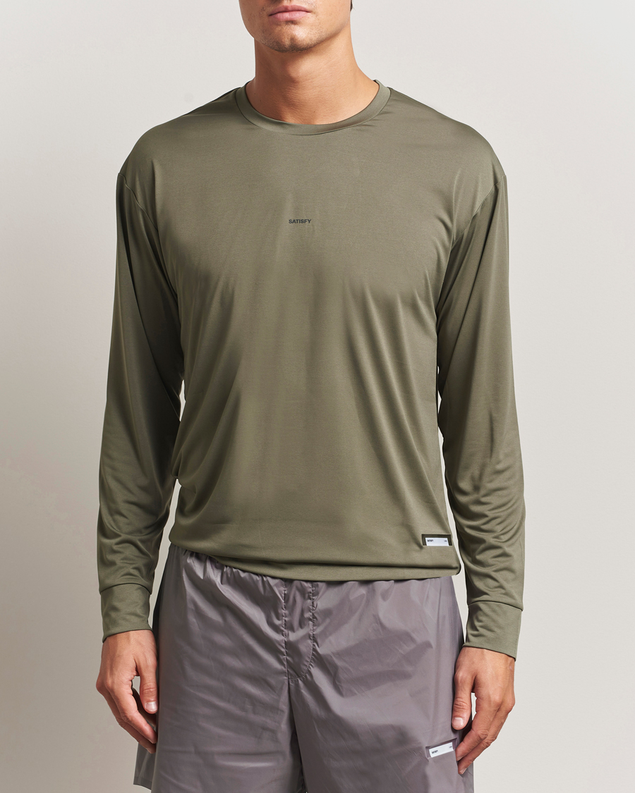 Herre | T-Shirts | Satisfy | AuraLite Long Sleeve T-Shirt Dusty Olive