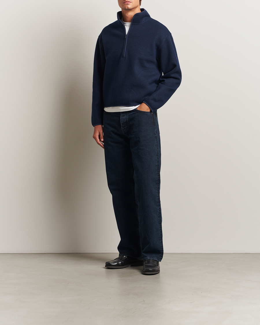 Herre | Trøjer | Sunflower | Wool Half Zip Navy
