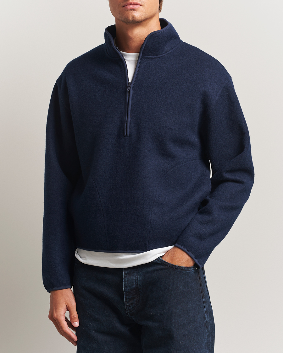 Herre | Trøjer | Sunflower | Wool Half Zip Navy