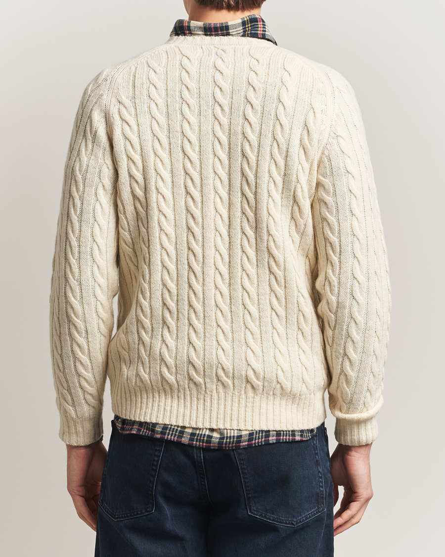 Herre | Trøjer | BEAMS PLUS | Cable Crew Neck Sweater Off White