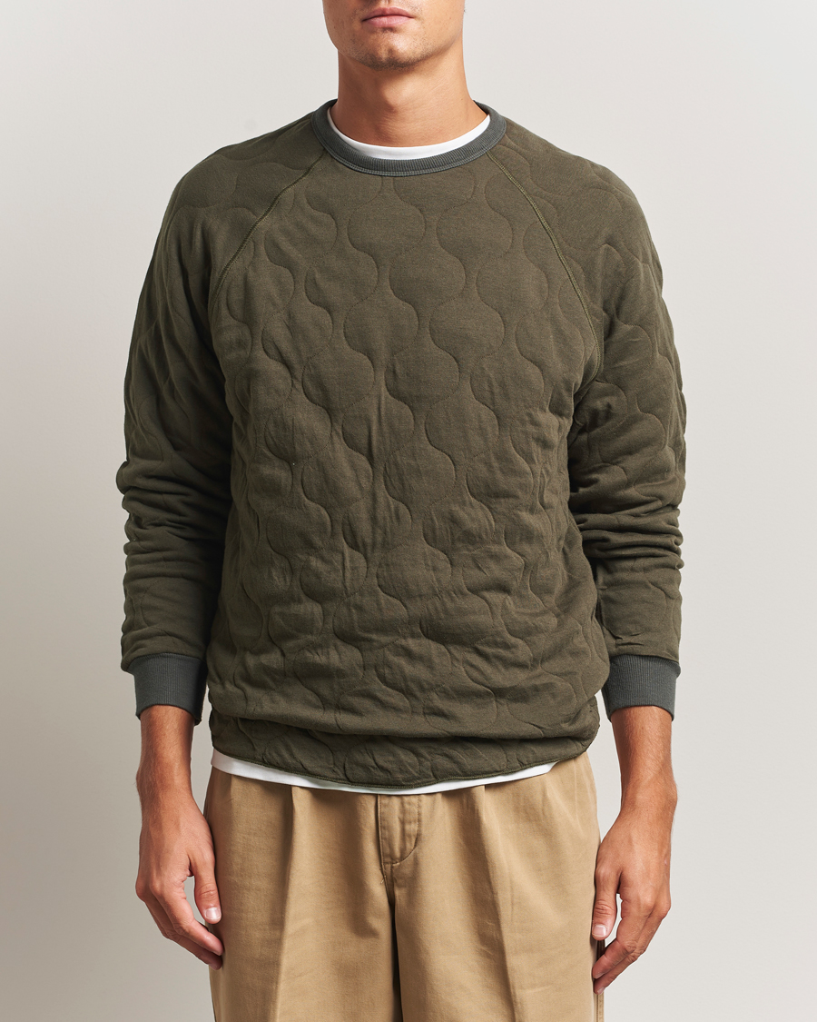Herre | Trøjer | BEAMS PLUS | MIL Quilt Crew Neck Olive
