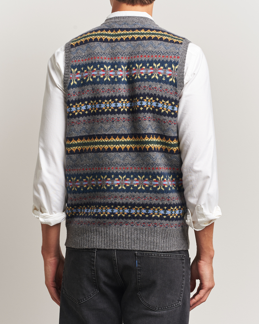 Herre | Trøjer | BEAMS PLUS | Fairisle Knit Vest Grey