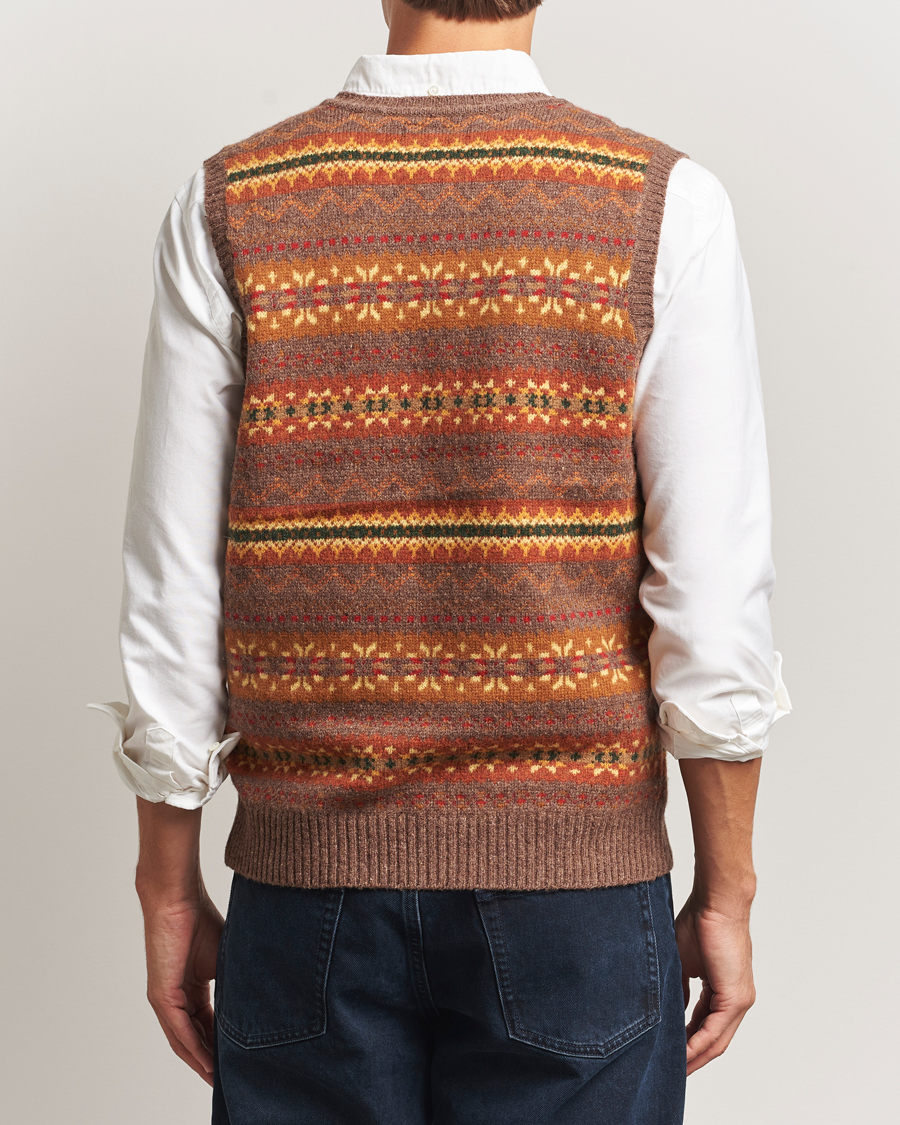 Herre | Trøjer | BEAMS PLUS | Fairisle Knit Vest Light Brown
