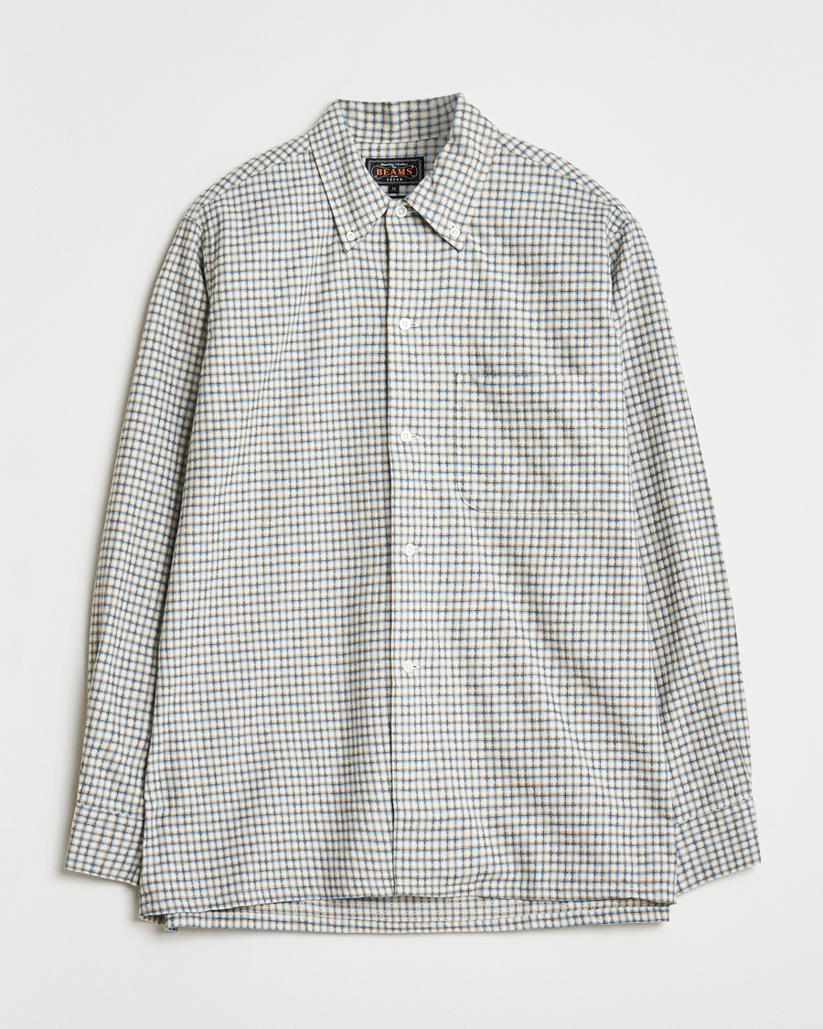 Herre | Skjorter | BEAMS PLUS | Dobby Button Down Shirt White Plaid