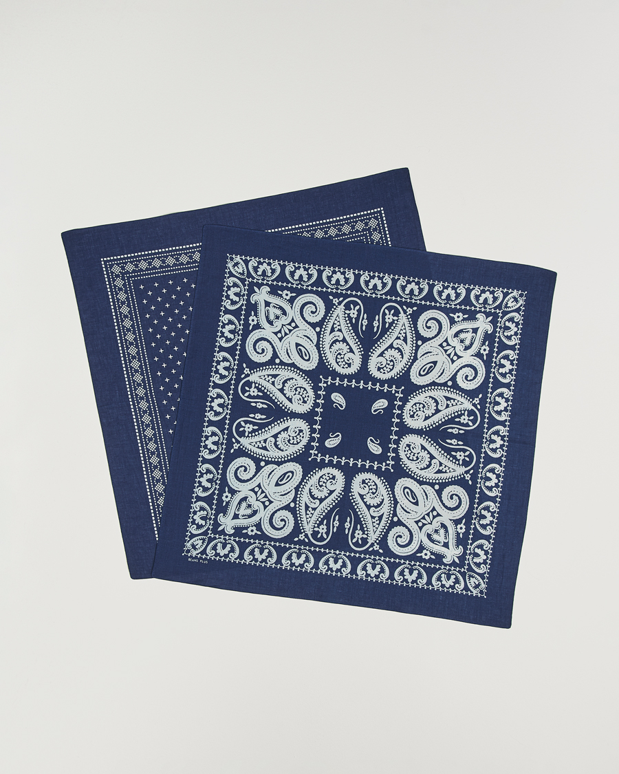 Herre | Lommeklude | BEAMS PLUS | 2-Pack Bandana Set Navy