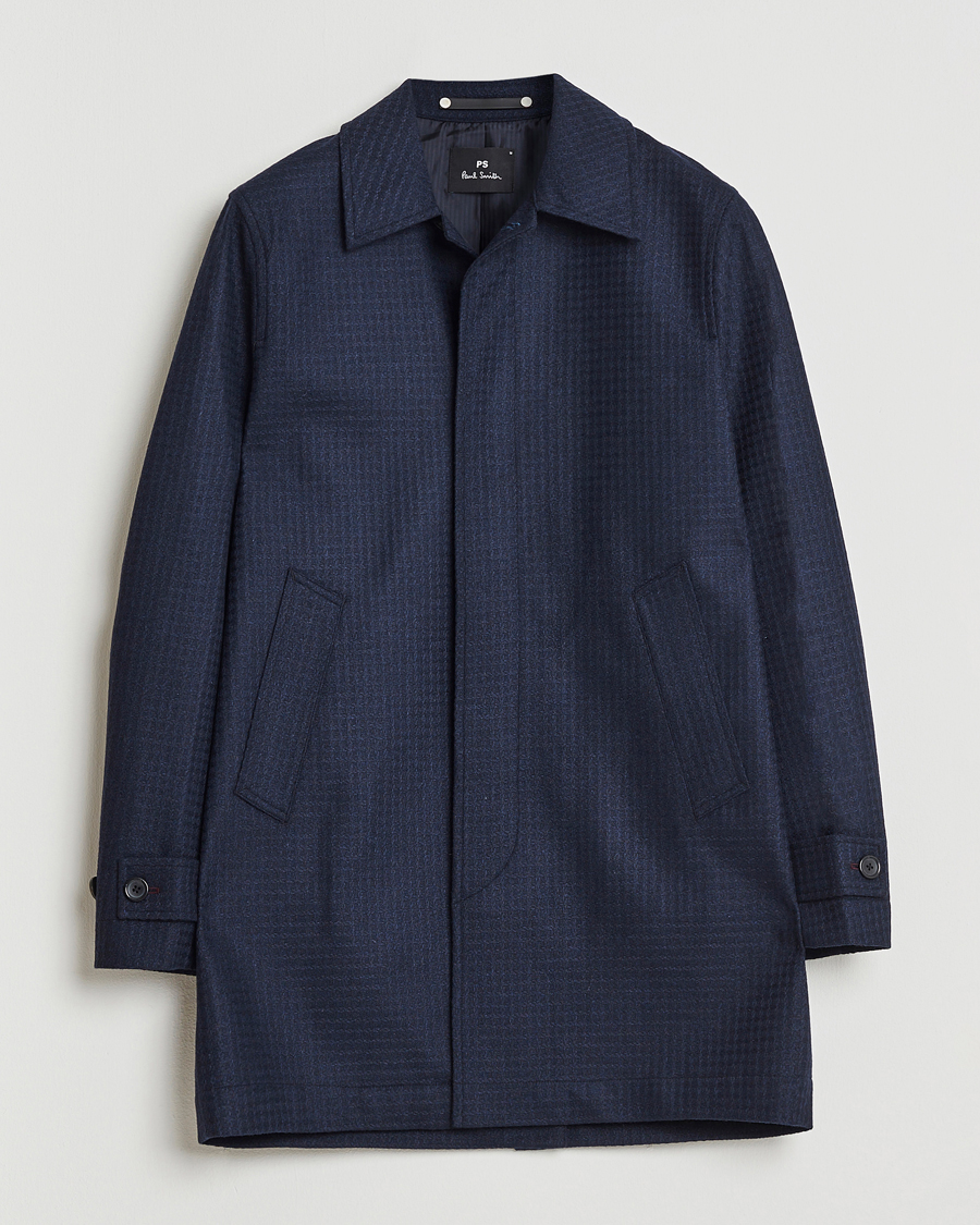 Herre | Jakker | PS Paul Smith | Wool Dogtooth Coat Blue