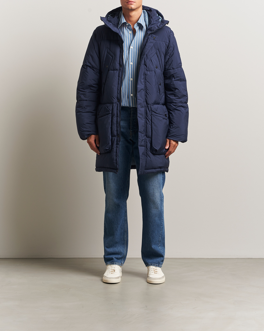 Herre | Jakker | PS Paul Smith | Fibre Down Hooded Parka Dark Blue