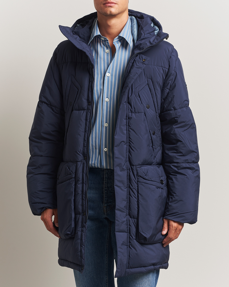 Herre | Jakker | PS Paul Smith | Fibre Down Hooded Parka Dark Blue