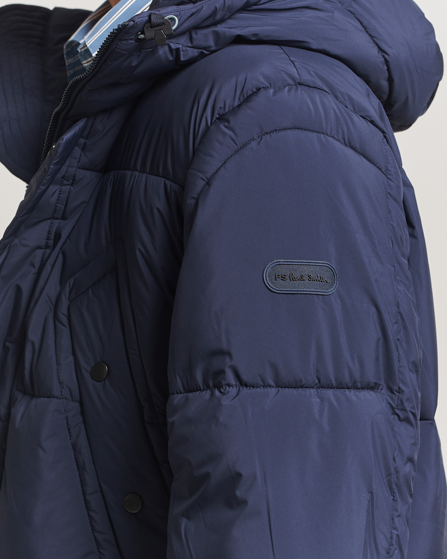 Herre | Jakker | PS Paul Smith | Fibre Down Hooded Parka Dark Blue