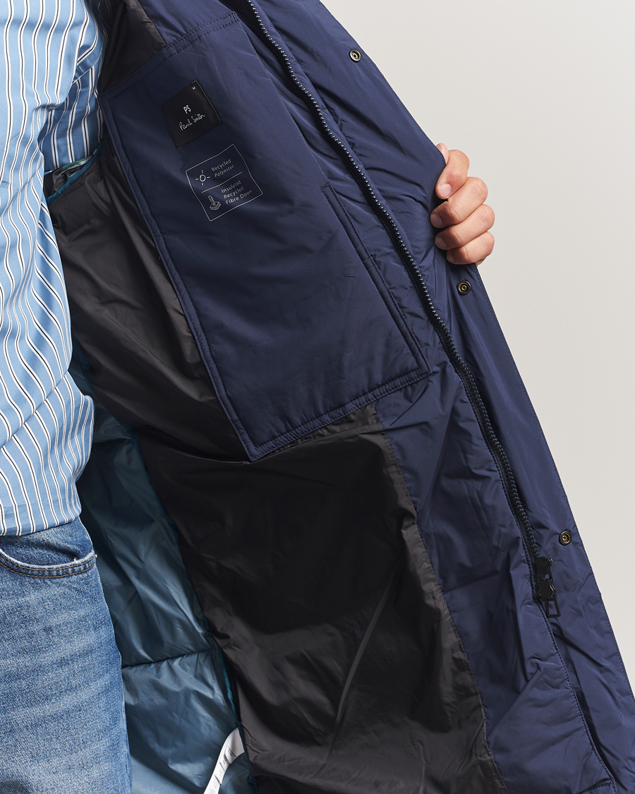 Herre | Jakker | PS Paul Smith | Fibre Down Hooded Parka Dark Blue
