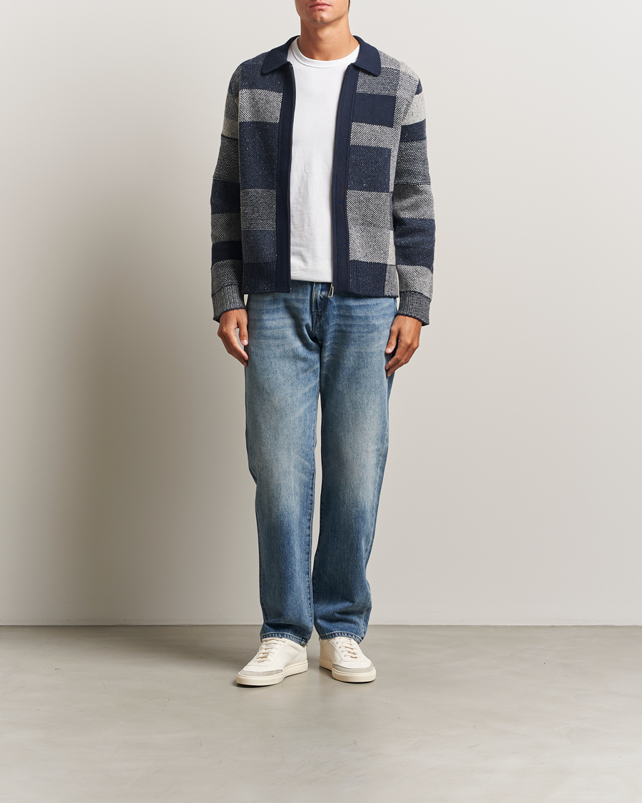 Herre | Trøjer | PS Paul Smith | Colourblocked Knitted Full Zip Blue Multi
