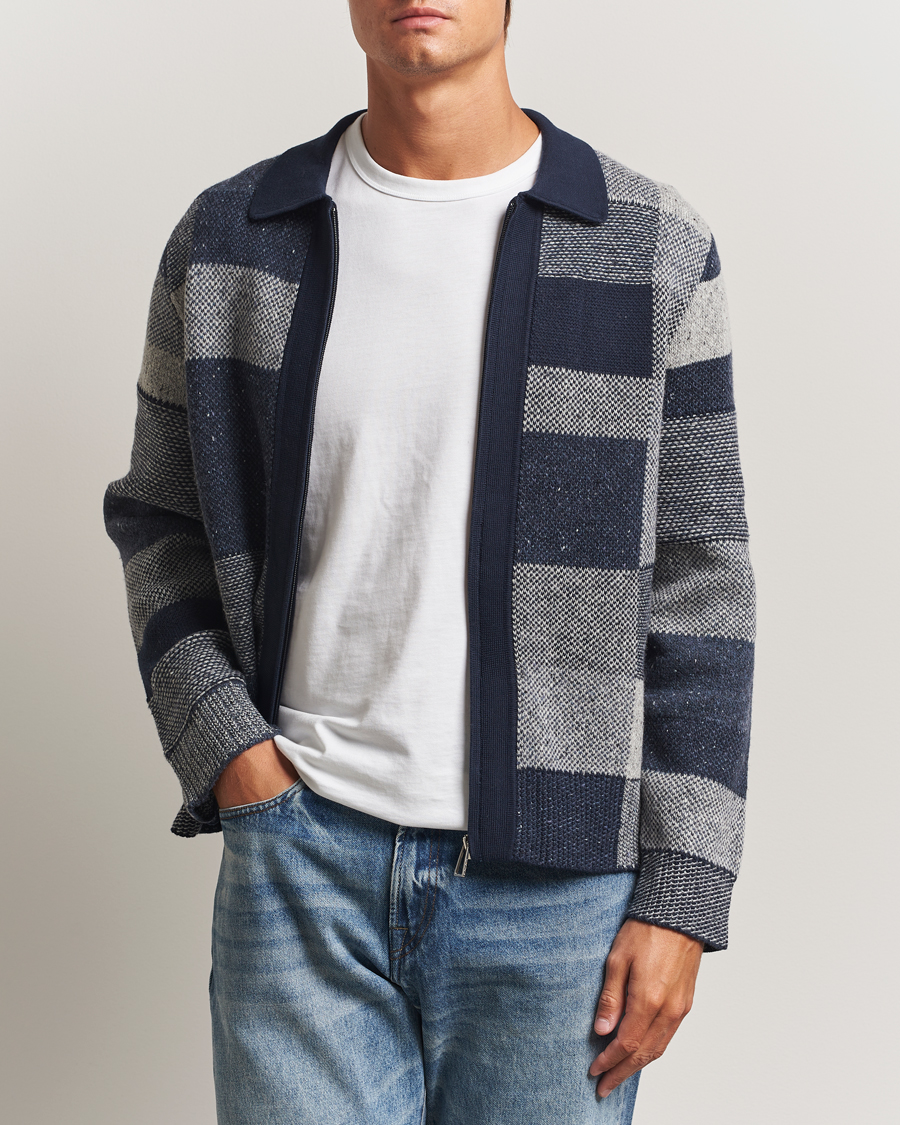 Herre | Trøjer | PS Paul Smith | Colourblocked Knitted Full Zip Blue Multi