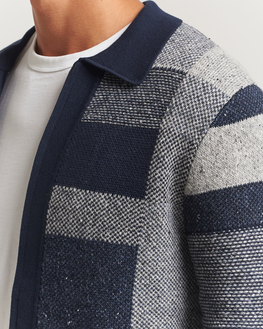 Herre | Trøjer | PS Paul Smith | Colourblocked Knitted Full Zip Blue Multi