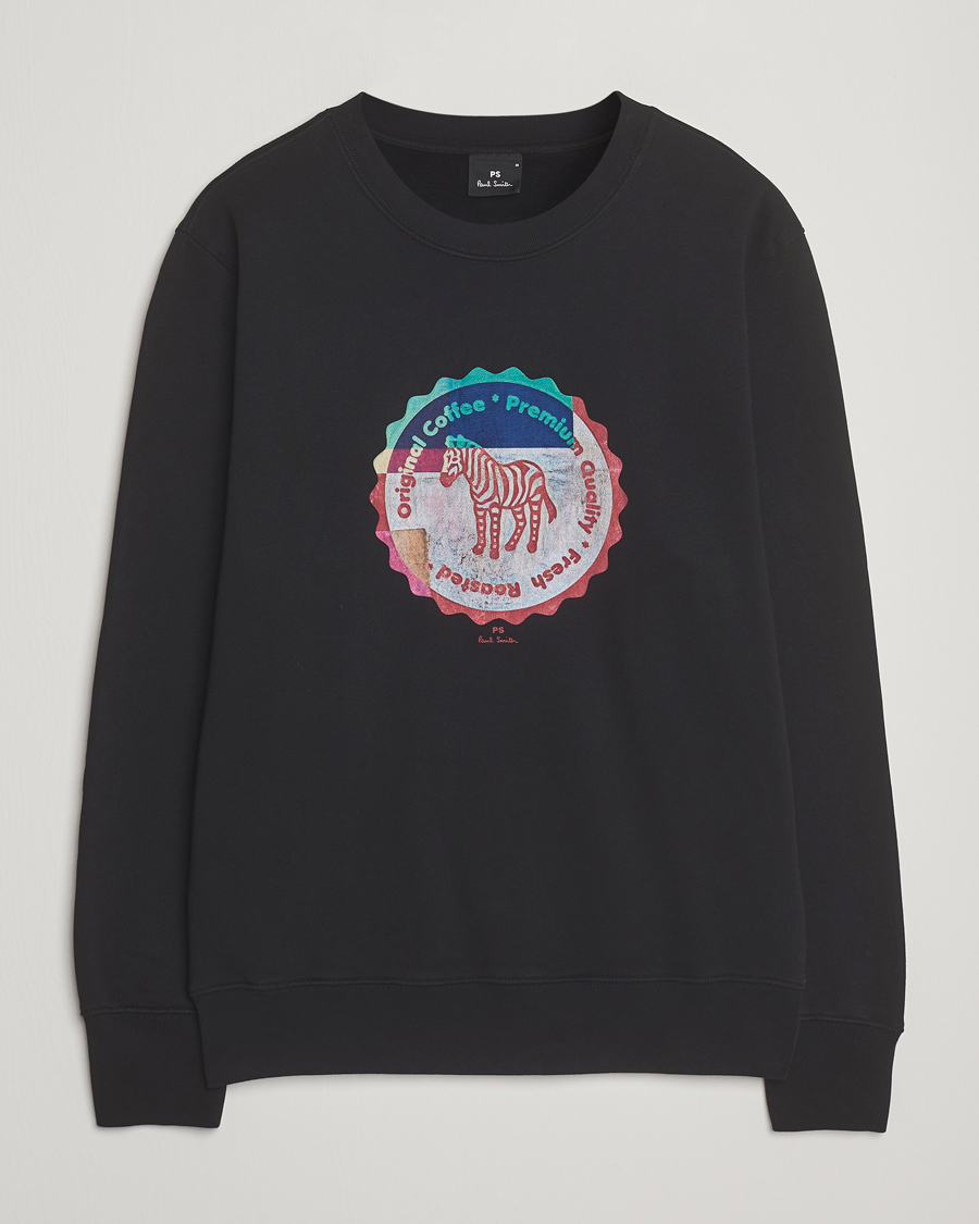 Herre | Trøjer | PS Paul Smith | Zebra Bottle Top Crew Neck Sweatshirt Black