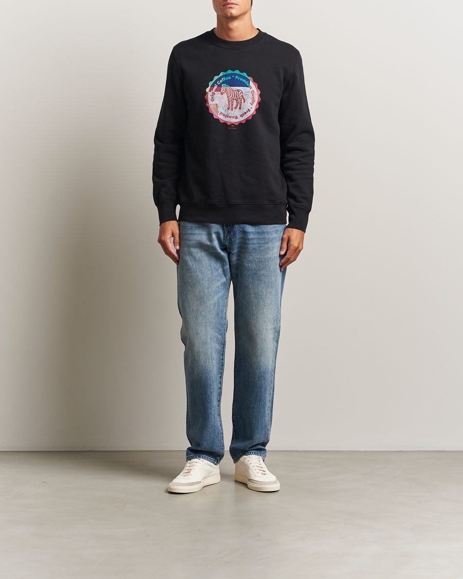 Herre | Trøjer | PS Paul Smith | Zebra Bottle Top Crew Neck Sweatshirt Black