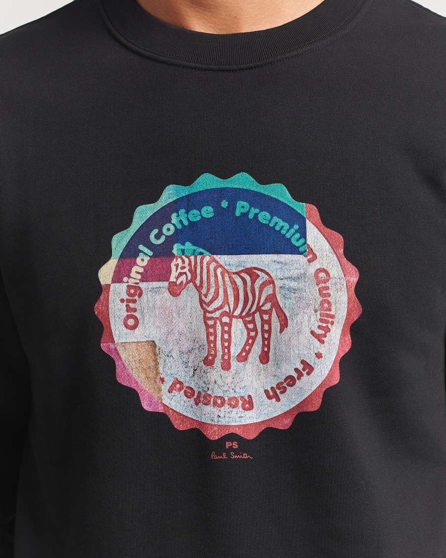 Herre | Trøjer | PS Paul Smith | Zebra Bottle Top Crew Neck Sweatshirt Black