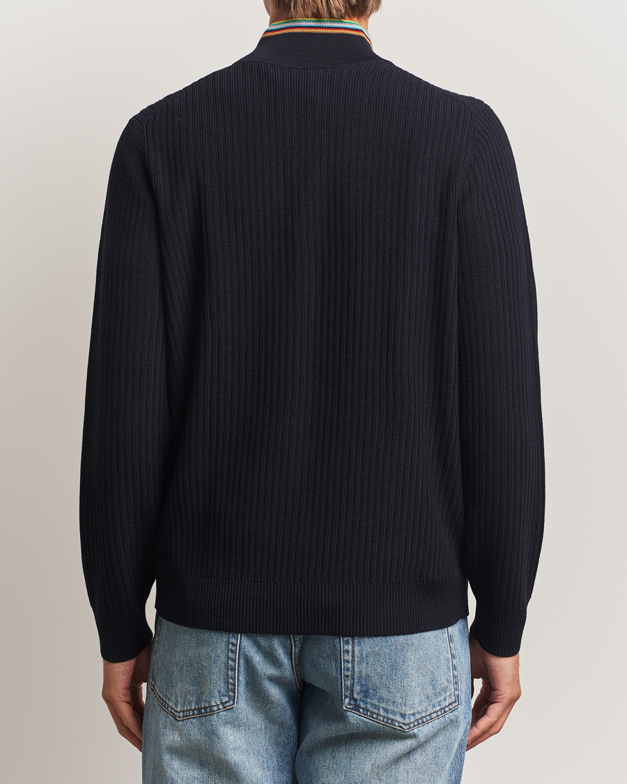 Herre | Trøjer | Paul Smith | Merino Rib Knitted Half Zip Navy