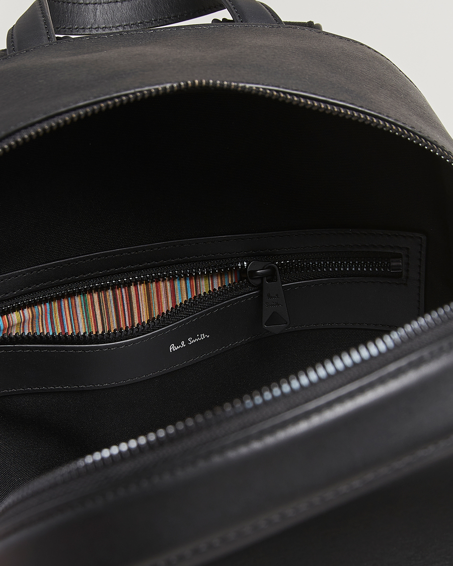 Herre | Tasker | Paul Smith | Leather Backpack Black
