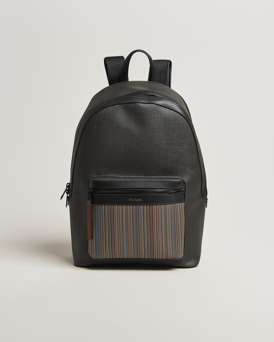 Herre | Tasker | Paul Smith | Nylon Stripe Backpack Black Multi