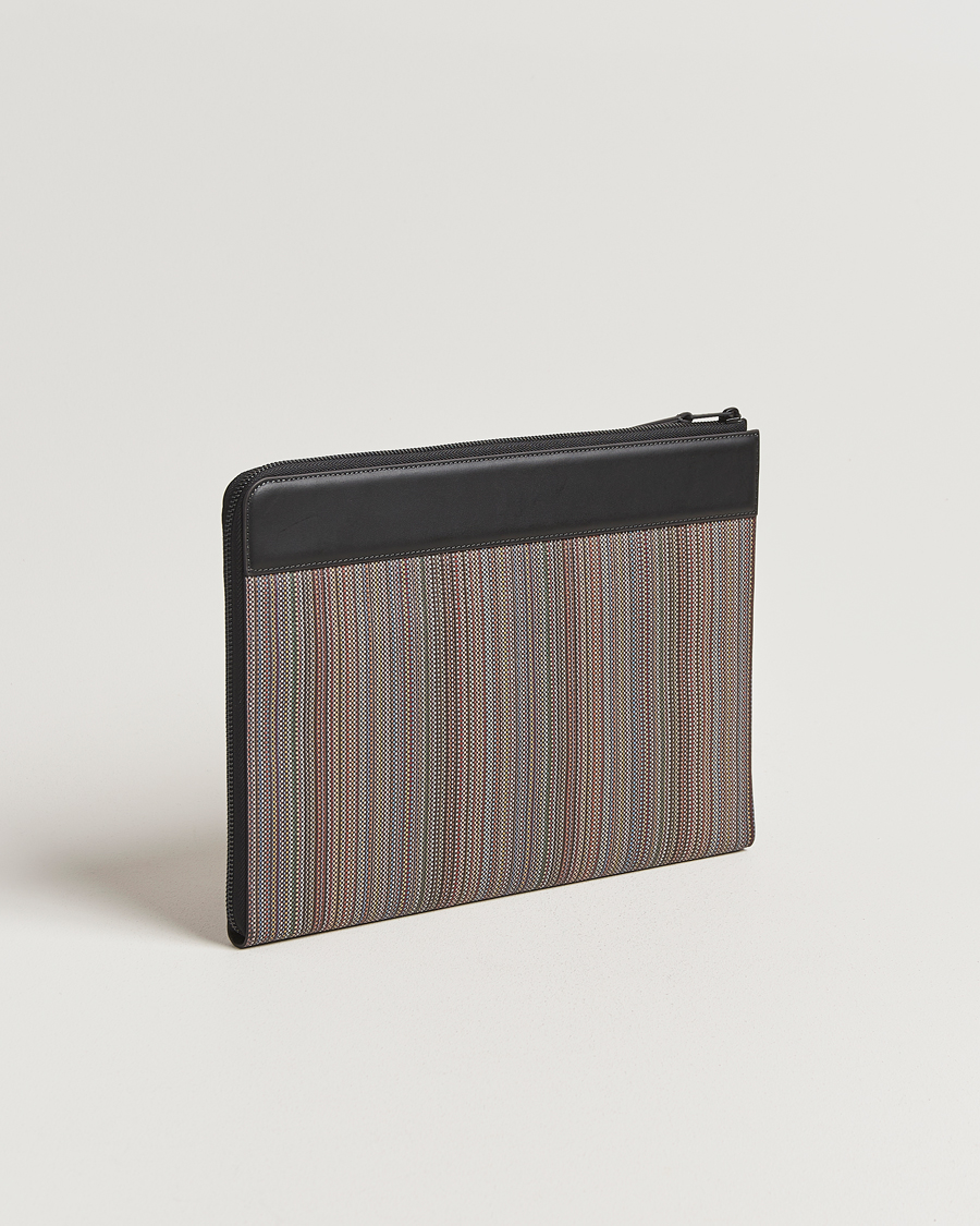 Herre | Tasker | Paul Smith | Nylon Stripe Document Case Black Multi