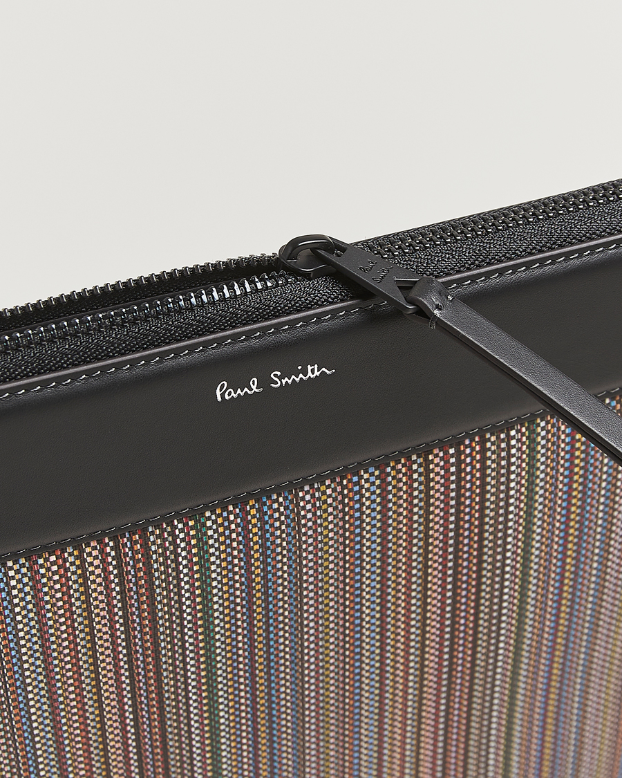 Herre | Tasker | Paul Smith | Nylon Stripe Document Case Black Multi