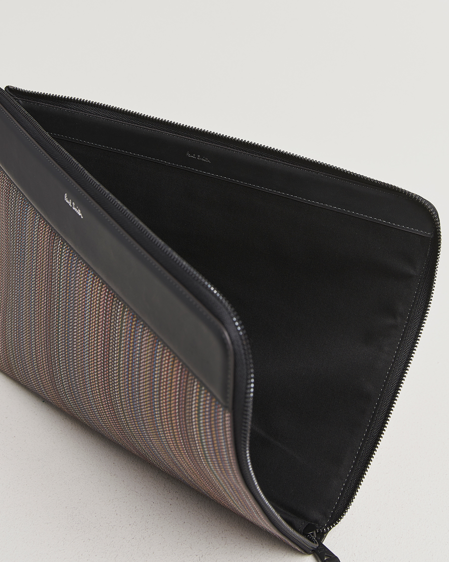 Herre | Tasker | Paul Smith | Nylon Stripe Document Case Black Multi