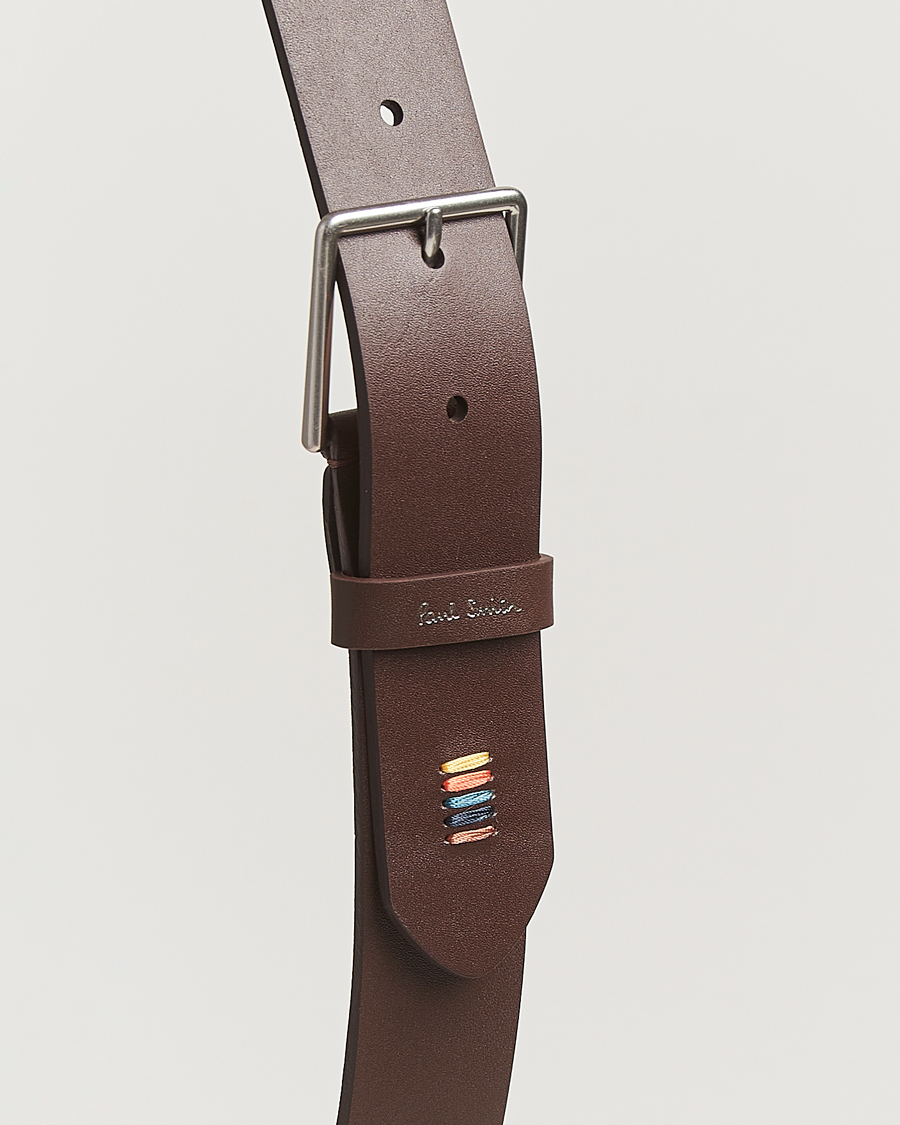 Herre | Bælter | Paul Smith | Stitch Leather Belt Dark Brown