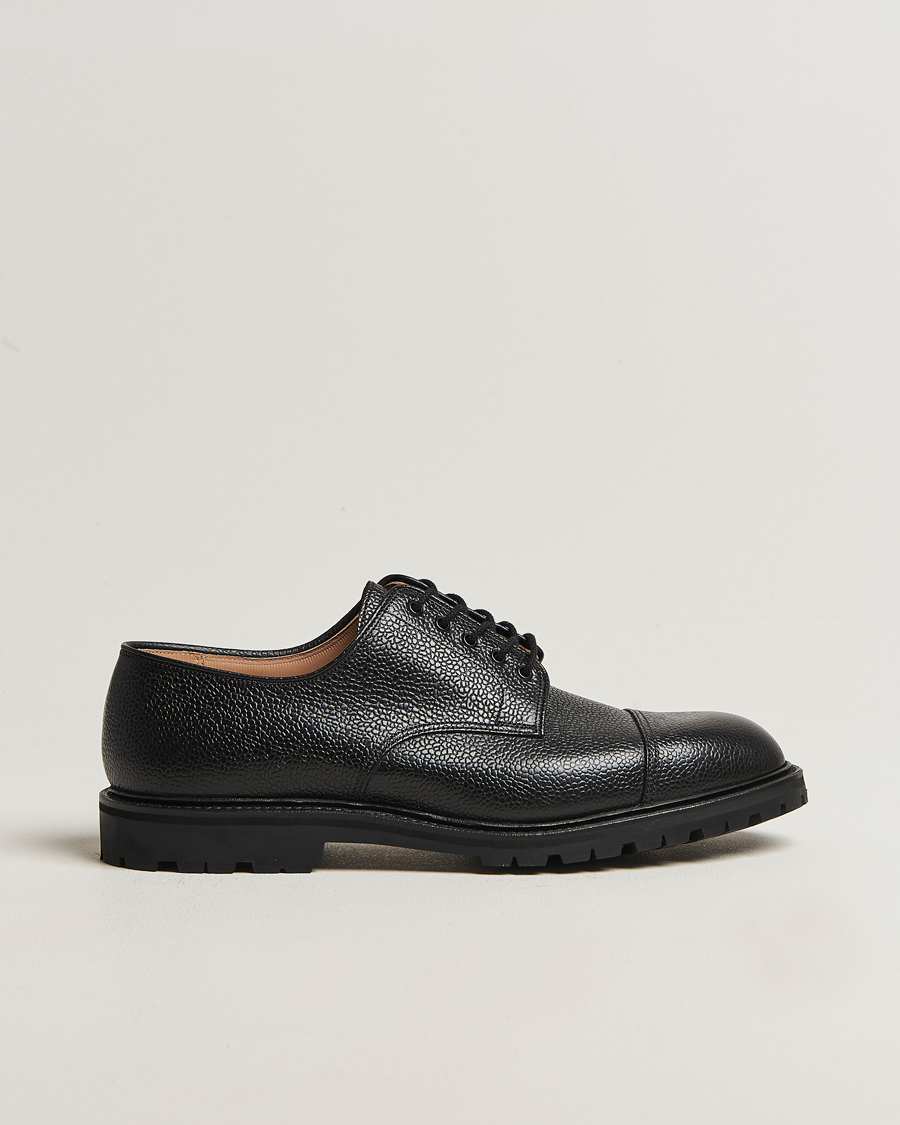 Herre | Derbys | Crockett & Jones | Sandhurst Derby Vibram Black Scotch Grain