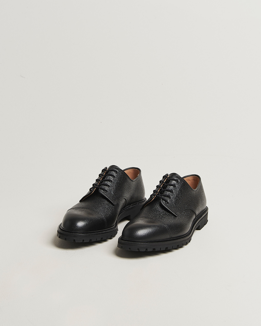 Herre | Derbys | Crockett & Jones | Sandhurst Derby Vibram Black Scotch Grain